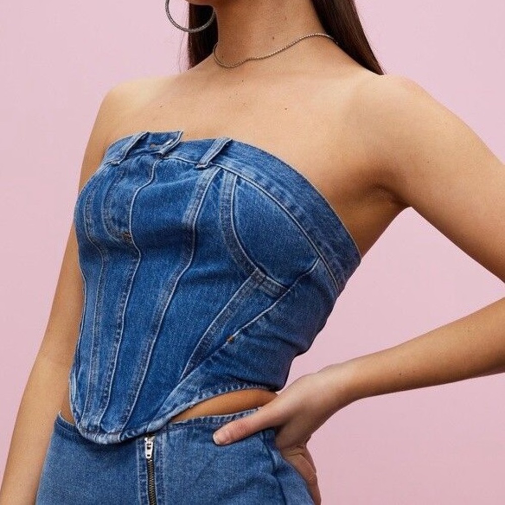Denim Corset - Dark Wash
